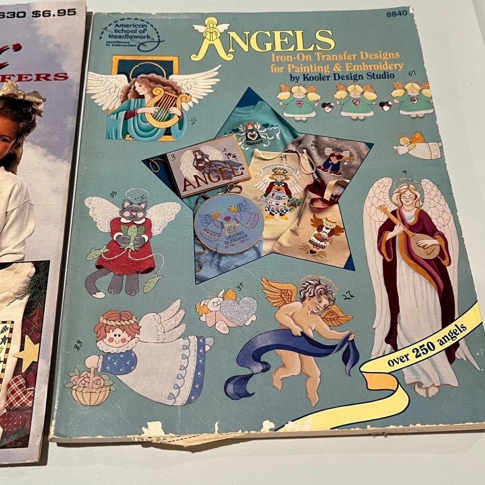 Leisure Arts Lavonne Angelic Iron-On‎ Transfer Design Books Lot of 2